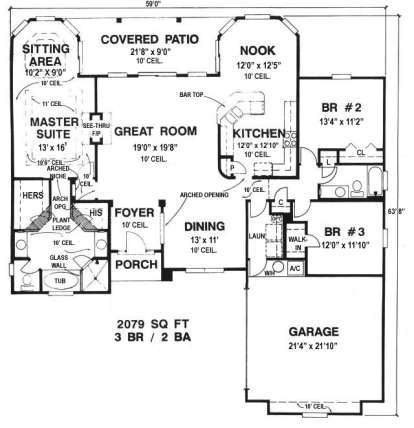 Floorplan 1 for House Plan #4766-00040