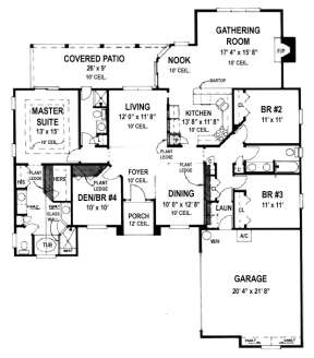 Floorplan 1 for House Plan #4766-00041