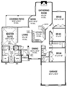 Floorplan 1 for House Plan #4766-00044