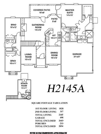 Floorplan 1 for House Plan #4766-00045