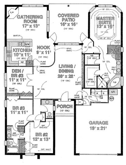 Floorplan 1 for House Plan #4766-00048