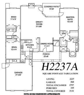 Floorplan 1 for House Plan #4766-00050