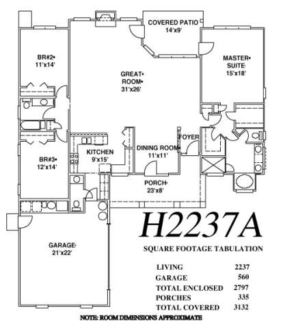 Floorplan 1 for House Plan #4766-00050