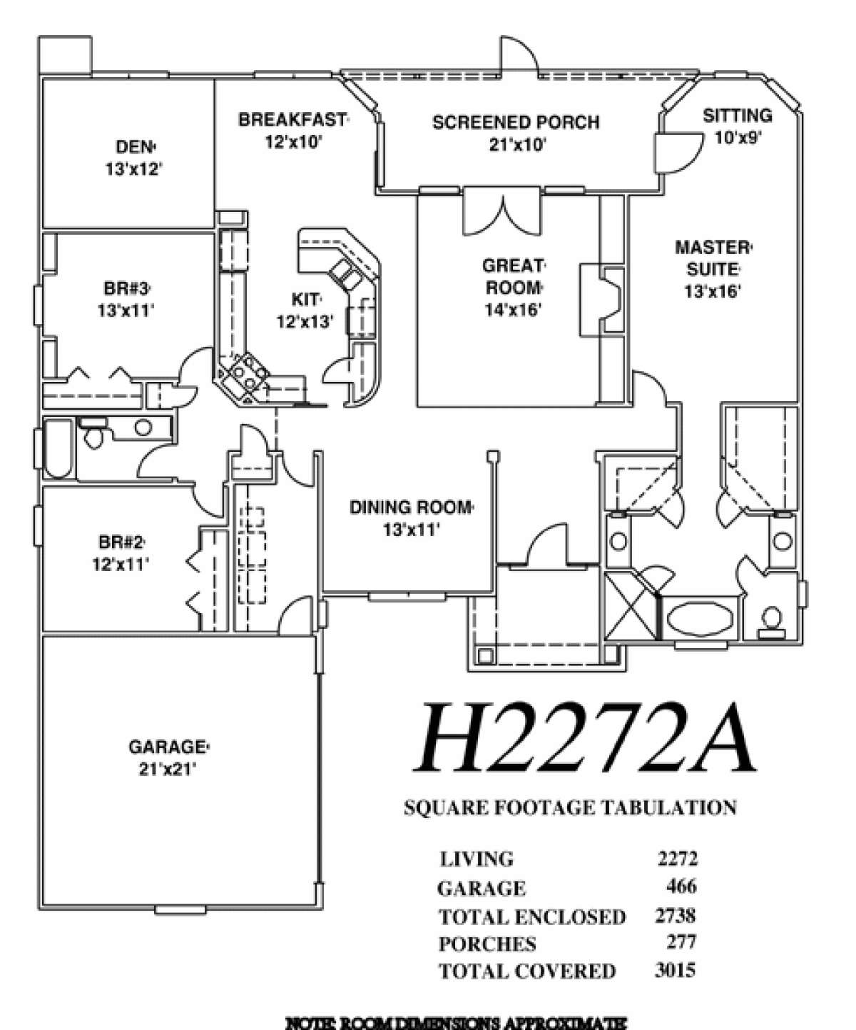 Floorplan 1 for House Plan #4766-00052