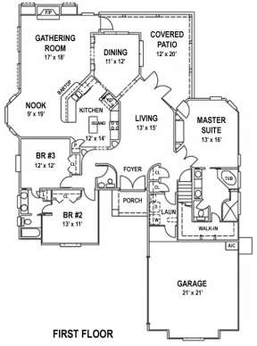 Floorplan 1 for House Plan #4766-00054