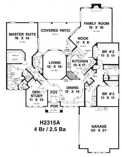 Floorplan 1 for House Plan #4766-00057
