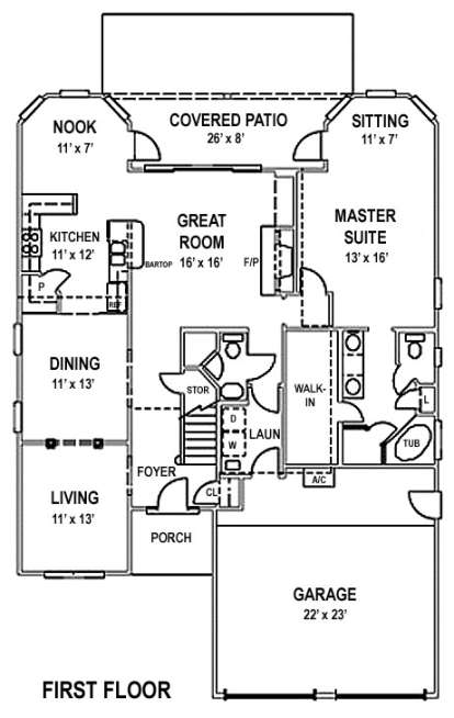 Floorplan 1 for House Plan #4766-00060