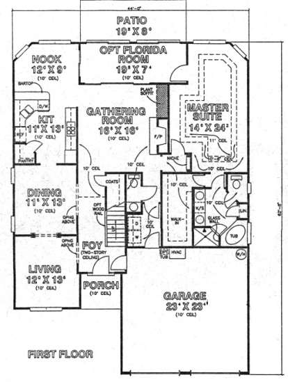 Floorplan 1 for House Plan #4766-00061