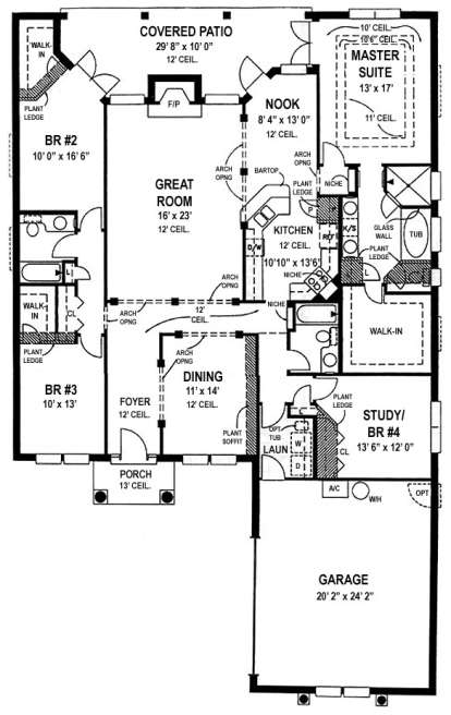 Floorplan 1 for House Plan #4766-00063