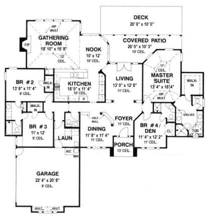 Floorplan1 for House Plan #4766-00064