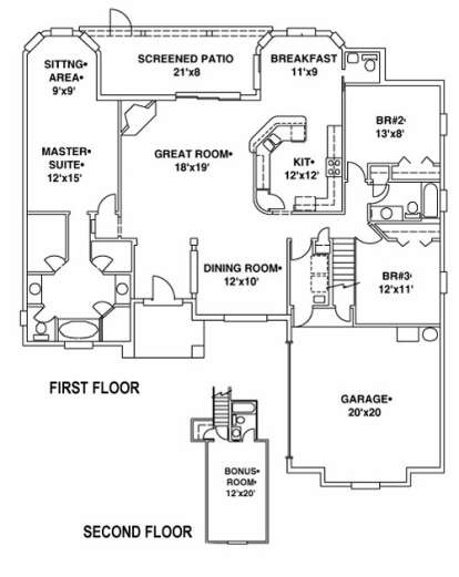 Floorplan 1 for House Plan #4766-00066