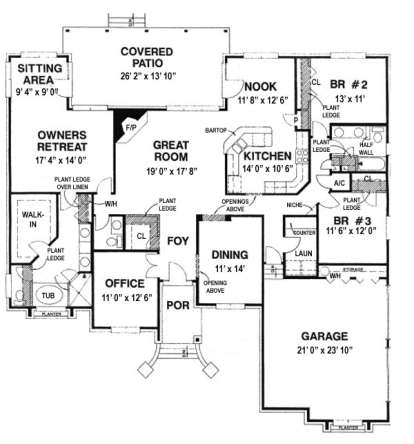 Floorplan 1 for House Plan #4766-00068