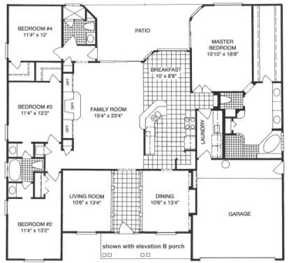 Floorplan 1 for House Plan #4766-00069