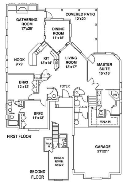 Floorplan 1 for House Plan #4766-00072