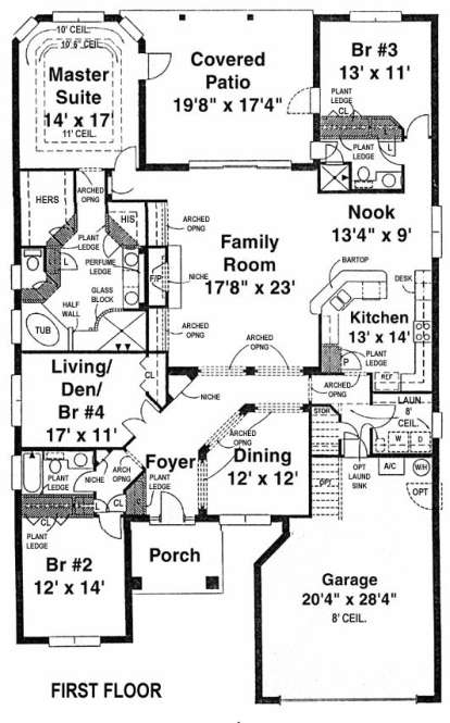 Floorplan 1 for House Plan #4766-00074