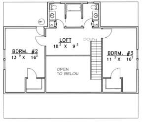 Second Floor for House Plan #039-00148