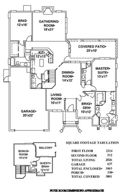 Floorplan 1 for House Plan #4766-00077