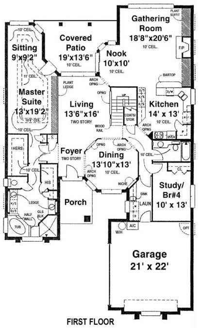 Floorplan 1 for House Plan #4766-00080