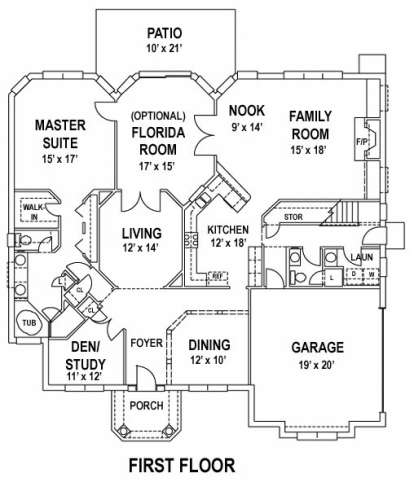 Floorplan 1 for House Plan #4766-00082