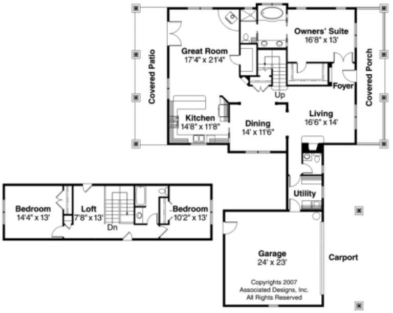House Plan House Plan #1406 Drawing 1