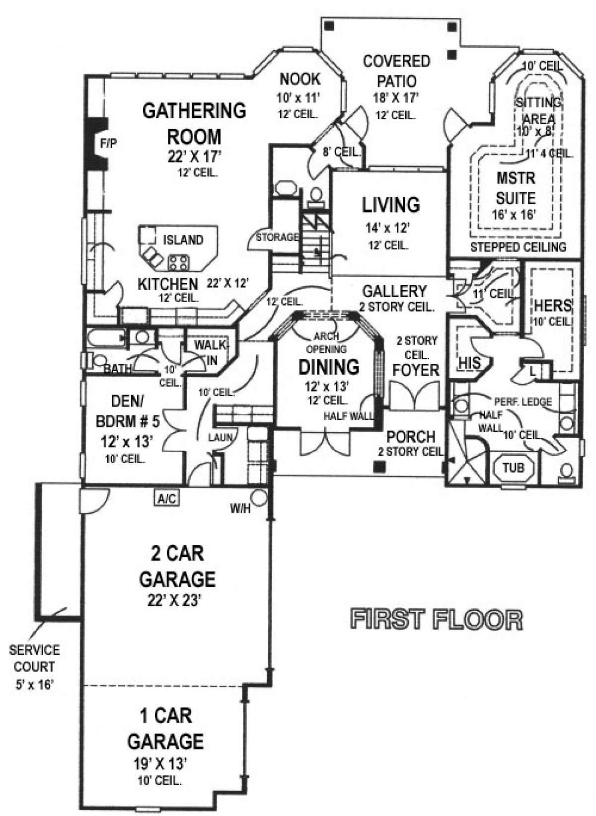 Floorplan 1 for House Plan #4766-00088