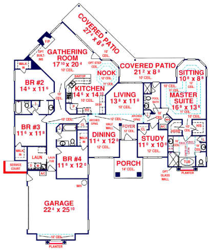 Floorplan 1 for House Plan #4766-00093