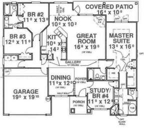 Floorplan 1 for House Plan #4766-00095
