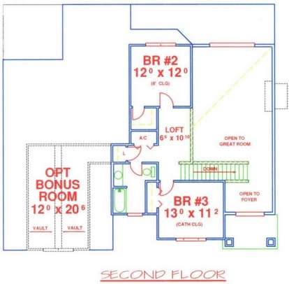 Floorplan 2 for House Plan #4766-00096