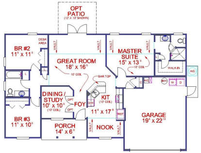 Floorplan1 for House Plan #4766-00099