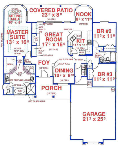 Floorplan 1 for House Plan #4766-00103