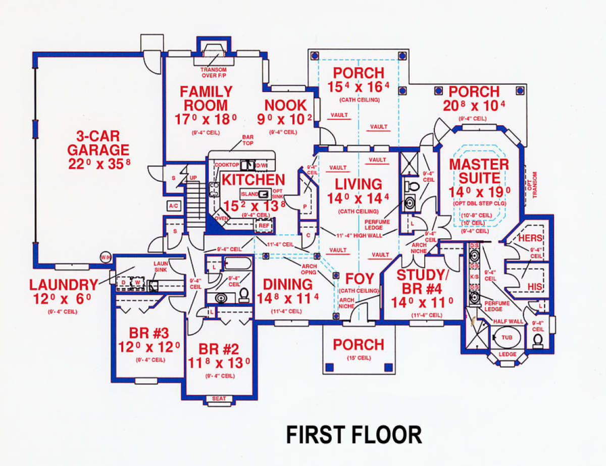 Floorplan 1 for House Plan #4766-00104