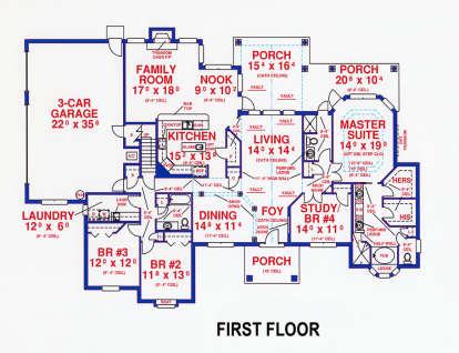 Floorplan 1 for House Plan #4766-00104