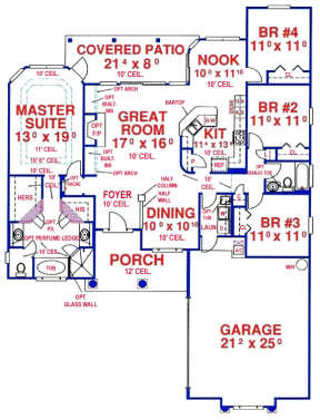 Floorplan 1 for House Plan #4766-00105