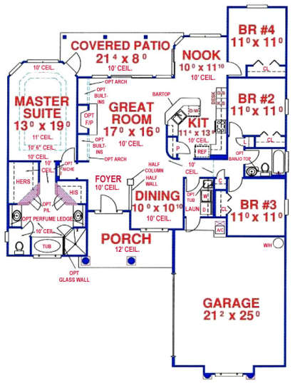 Floorplan1 for House Plan #4766-00105
