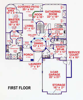 Floorplan 1 for House Plan #4766-00106