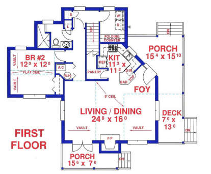 Floorplan 1 for House Plan #4766-00107