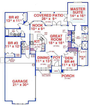 Floorplan 1 for House Plan #4766-00108
