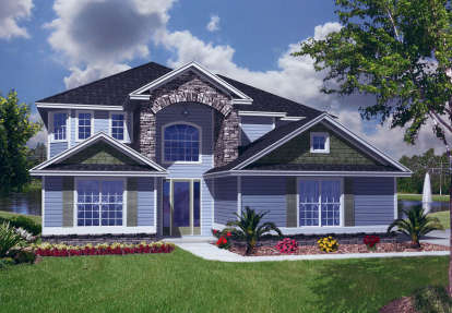 5 Bed, 4 Bath, 3391 Square Foot House Plan - #4766-00110