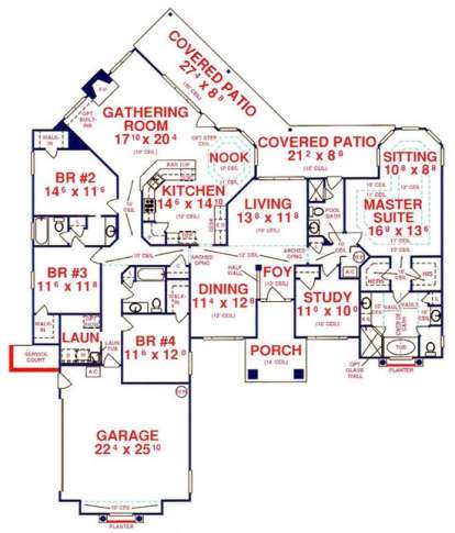 Floorplan 1 for House Plan #4766-00111