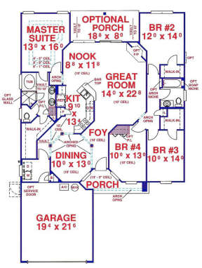 Floorplan 1 for House Plan #4766-00112