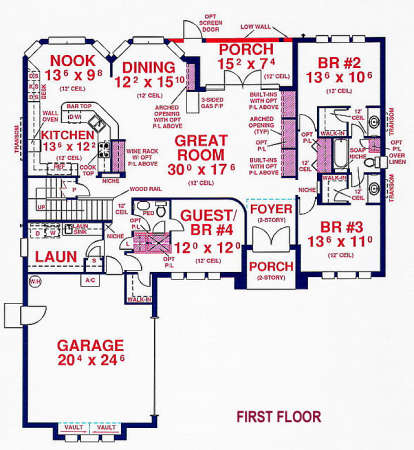 Floorplan 1 for House Plan #4766-00115