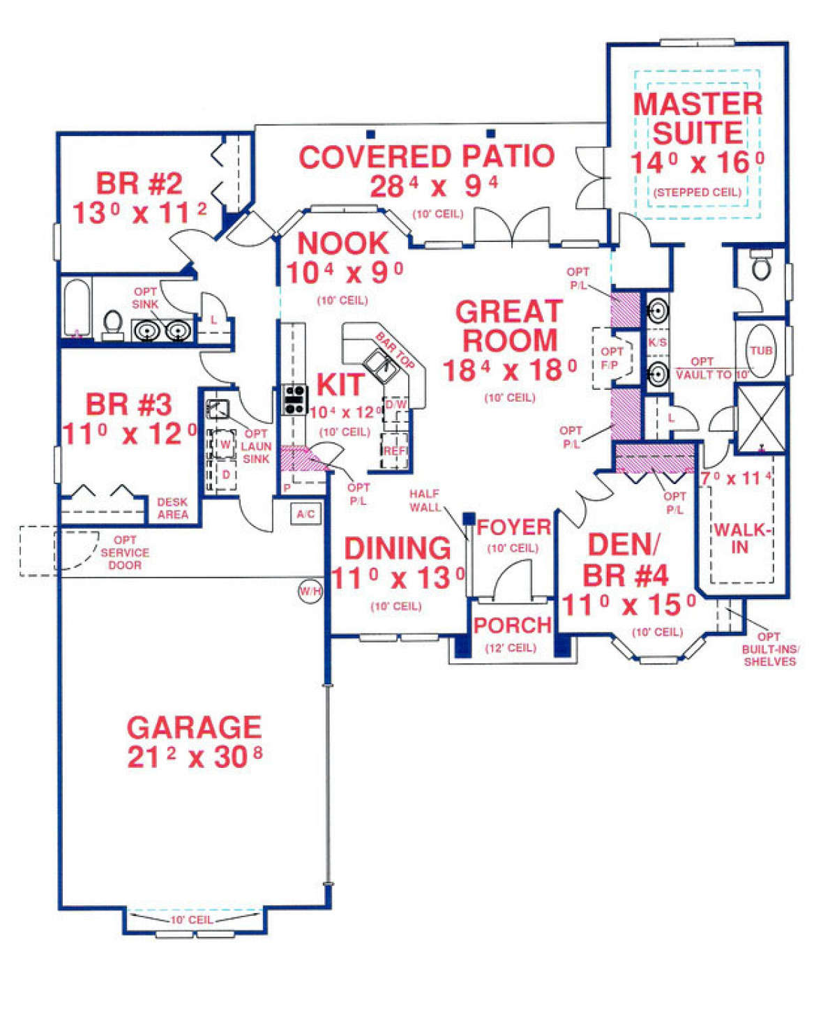 Floorplan 1 for House Plan #4766-00117