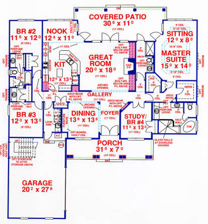 Floorplan 1 for House Plan #4766-00119