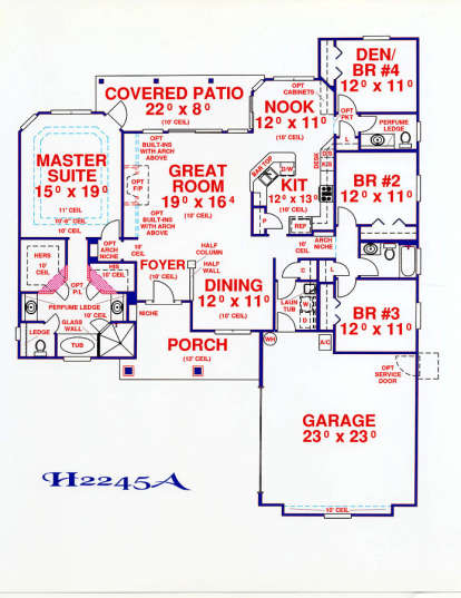 Floorplan 1 for House Plan #4766-00121