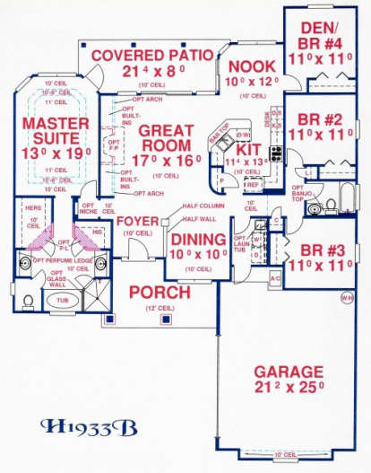 Floorplan1 for House Plan #4766-00122