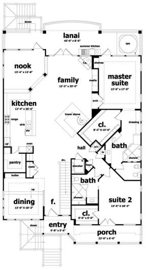 Floorplan 2 for House Plan #028-00005