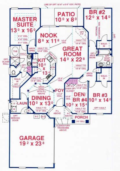 Floorplan 1 for House Plan #4766-00123