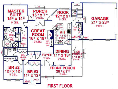 Floorplan 1 for House Plan #4766-00126
