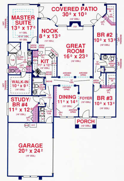 Floorplan 1 for House Plan #4766-00128