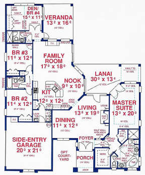 Floorplan 1 for House Plan #4766-00130